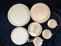 Porsgrund Spire White 5 Piece Place Setting, 4 Sets, MCM, Norway