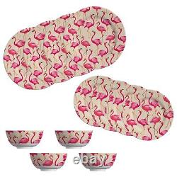 Portmeirion Pink Flamingo Melamine 12-Piece Dinnerware Set for 4 by Sara Miller