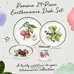 Portmeirion Pomona 24 Piece Earthenware Dish Set Dinnerware Set for 6