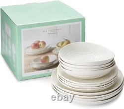 Portmeirion Sophie Conran 12 Piece Coupe Dinnerware Set, Dishwasher Safe White