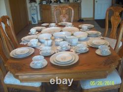 Porzellanfabrik Arzberg Bayern 65 Piece Group Porcelain China PInk & Blue Floral