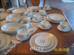 Porzellanfabrik Arzberg Bayern 65 Piece Group Porcelain China PInk & Blue Floral