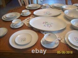 Porzellanfabrik Arzberg Bayern 65 Piece Group Porcelain China PInk & Blue Floral