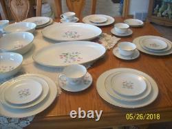 Porzellanfabrik Arzberg Bayern 65 Piece Group Porcelain China PInk & Blue Floral