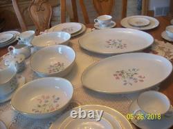 Porzellanfabrik Arzberg Bayern 65 Piece Group Porcelain China PInk & Blue Floral