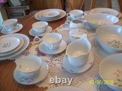 Porzellanfabrik Arzberg Bayern 65 Piece Group Porcelain China PInk & Blue Floral