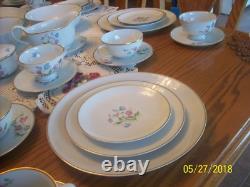 Porzellanfabrik Arzberg Bayern 65 Piece Group Porcelain China PInk & Blue Floral