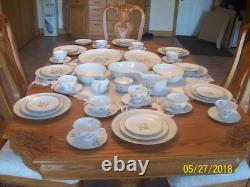 Porzellanfabrik Arzberg Bayern 65 Piece Group Porcelain China PInk & Blue Floral