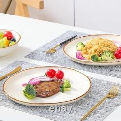 Premium Dinnerware Set 12 Pieces Porcelain Dinner Plates Bowls Service 4 Gifts