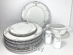 Princess House HERITAGE BLOSSOM, 13-Piece Porcelain Dinnerware Set, Japan