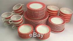 Pyrex (Corning) FLAMINGO PINK Dinnerware Set for 10 Vintage 1950s