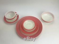 Pyrex (Corning) FLAMINGO PINK Dinnerware Set for 10 Vintage 1950s