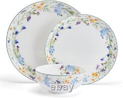 Quinn Lightweight Bone China 12 Piece Dinnerware Plate Bowl Set Service 4