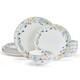 Quinn Lightweight Bone China 12 Piece Dinnerware Plate Bowl Set, Service for 4