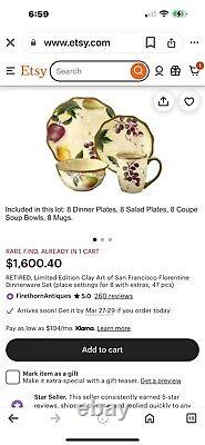 RETIRED, Limited Edition Clay Art of San Francisco Florentine Dinnerware Set