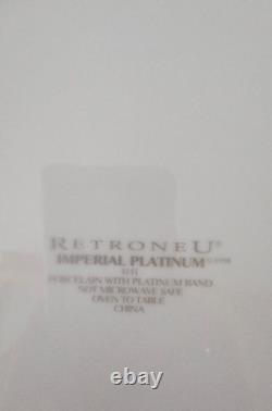 RETRONEU Imperial Platinum 4141 Porcelain China 44 Pc. Complete Dinner Set for 8
