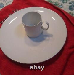 ROTHENTHAL DINNER CHINA Complete 12 Place Settings 79 Pieces White withSilver Band