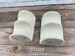 Rae Dunn White Tortilla Salsa Guacamole Bowls Taco Queso Cilantro Onion Set NEW