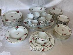 Ralph Lauren China Daphne Red Roses Dinnerware Set for 12 (65 Pcs)