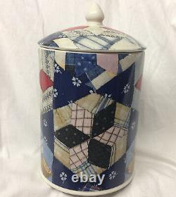 Ralph Lauren China Wedgwood 1989 Patchwork Storage Jar Or Canister & LID 7 5/8