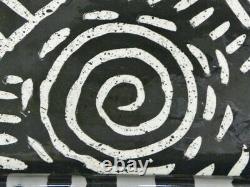 Rare Claudia Reese Cera-Mix Post Modern Ceramic Black & White 18 Center Tray 93