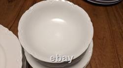 Rare Set 38 Vintage Lorenz Hutschenreuther Germany White Porcelain Dinnerware