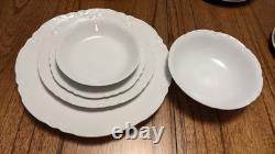 Rare Set 38 Vintage Lorenz Hutschenreuther Germany White Porcelain Dinnerware