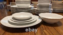 Rare Set 38 Vintage Lorenz Hutschenreuther Germany White Porcelain Dinnerware