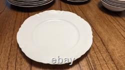 Rare Set 38 Vintage Lorenz Hutschenreuther Germany White Porcelain Dinnerware