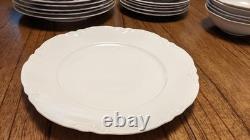 Rare Set 38 Vintage Lorenz Hutschenreuther Germany White Porcelain Dinnerware