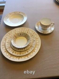 Rare Wedgwood Bone China, Gold Grecian, Serves 16, Excellent Condition