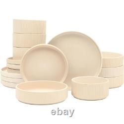 Reactive Glaze Stoneware Dinnerware Set Microwave Dishwasher Safe Unique Design