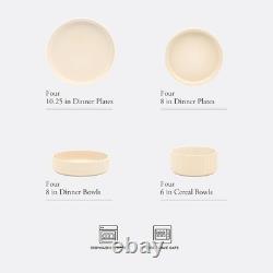 Reactive Glaze Stoneware Dinnerware Set Microwave Dishwasher Safe Unique Design