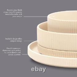 Reactive Glaze Stoneware Dinnerware Set Microwave Dishwasher Safe Unique Design