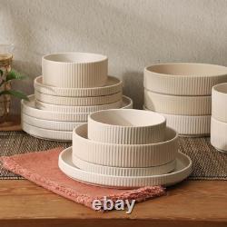 Reactive Glaze Stoneware Dinnerware Set Microwave Dishwasher Safe Unique Design