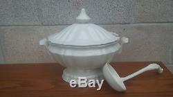 Red Cliff HEIRLOOM oval tureen with ladle all white ironstone