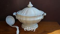 Red Cliff HEIRLOOM oval tureen with ladle all white ironstone