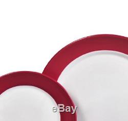 Red Dinnerware Set 8 Place Setting Kitchen Dining Dishes Plates Cups 32 Piece