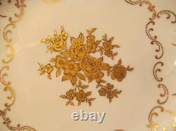 Reichenbach Germany 1003-P Fine China Reticulated Centerpiece Bowl Gold Floral