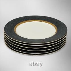 Retronue Imperial Gray 490 Fine China 33 Pc Set Service for 6 Gold Trim