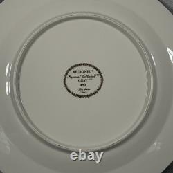 Retronue Imperial Gray 490 Fine China 33 Pc Set Service for 6 Gold Trim
