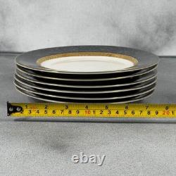 Retronue Imperial Gray 490 Fine China 33 Pc Set Service for 6 Gold Trim
