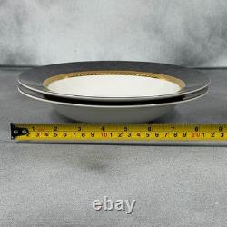 Retronue Imperial Gray 490 Fine China 33 Pc Set Service for 6 Gold Trim