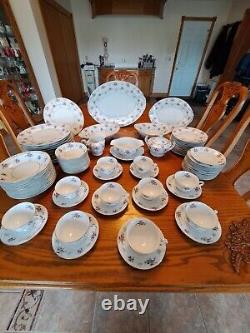 Rosemere By Japan Platinum Floral Porcelain China Dinnerware 90 Piece Grouping