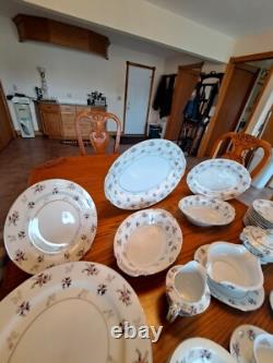 Rosemere By Japan Platinum Floral Porcelain China Dinnerware 90 Piece Grouping