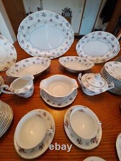 Rosemere By Japan Platinum Floral Porcelain China Dinnerware 90 Piece Grouping