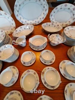 Rosemere By Japan Platinum Floral Porcelain China Dinnerware 90 Piece Grouping