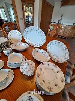 Rosemere By Japan Platinum Floral Porcelain China Dinnerware 90 Piece Grouping
