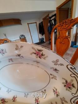 Rosemere By Japan Platinum Floral Porcelain China Dinnerware 90 Piece Grouping