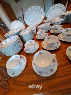 Rosemere By Japan Platinum Floral Porcelain China Dinnerware 90 Piece Grouping